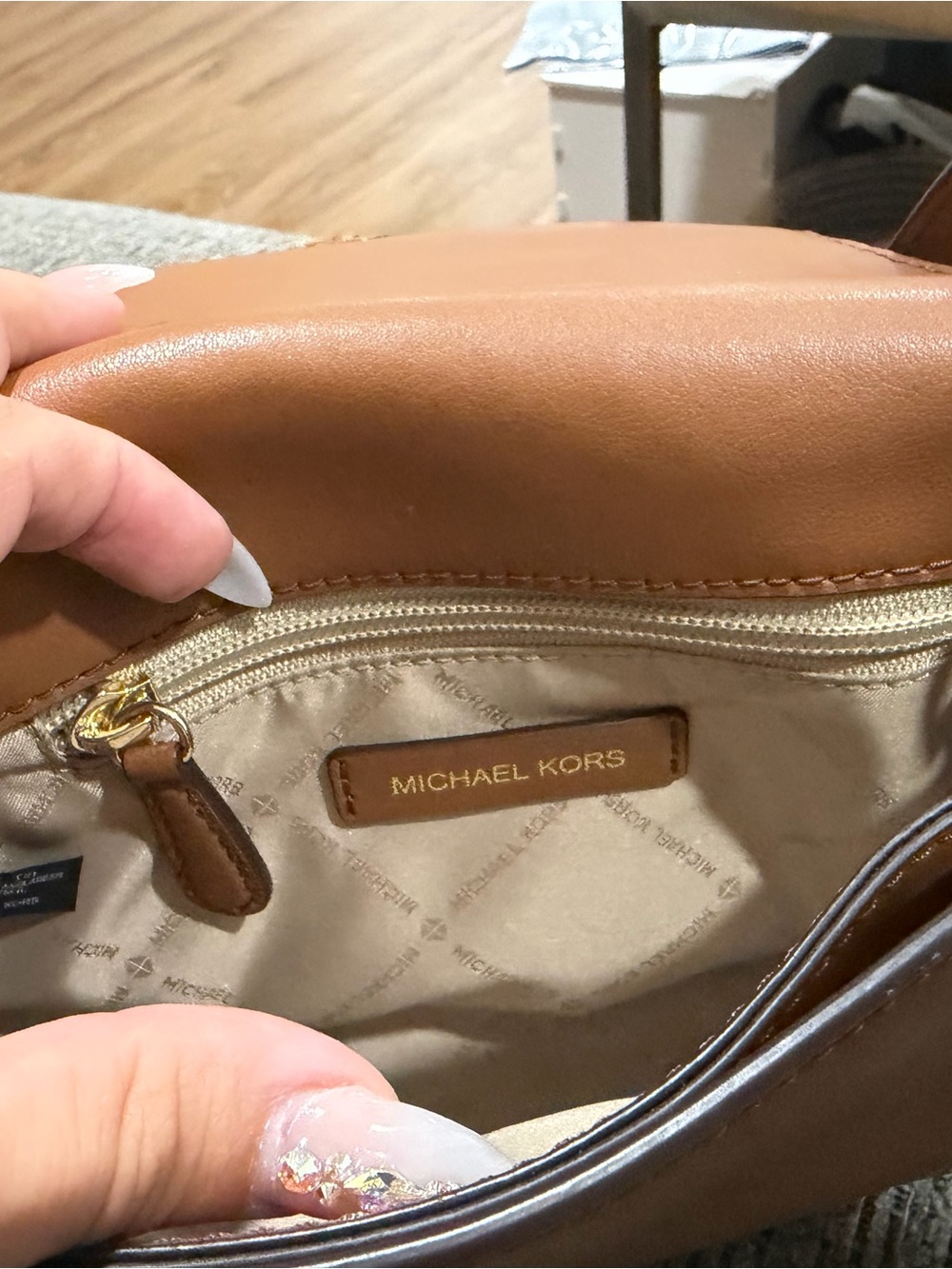 Michael Kors Brown Leather Saddle Crossbody Bag - Picture 4 of 5